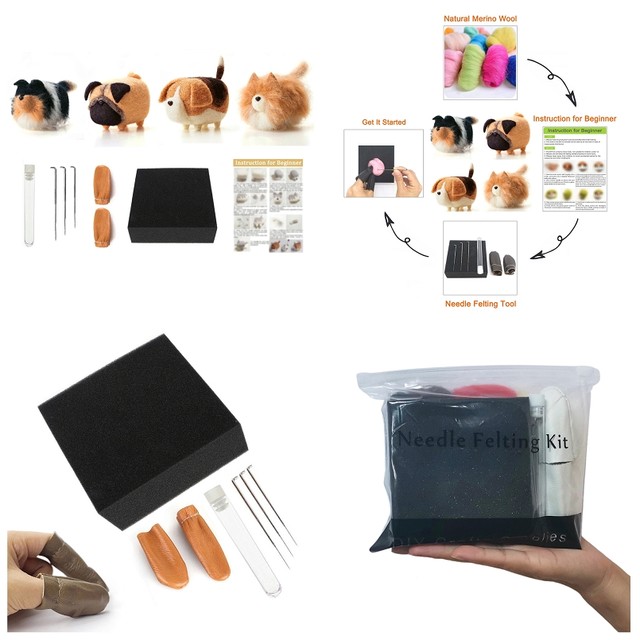 Cats And Dogs Needle Felting Kits Beginner Wool For Felting Kit Handmade  Animal Felting Set Felt Gift English Manual - Felt Diy Package - AliExpress